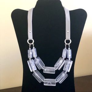 Ben-Amun Lucite & Leather Statement Necklace